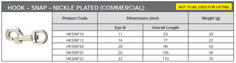 Nickle Plated Snap Hook