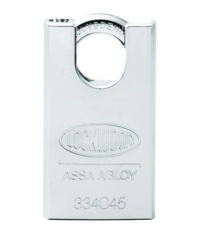 334B 45MM STEEL SHROUDED BODY PADLOCK LATCHING 19MM MOLY STEEL 8.7MM DIAMETER SHACKLE NDP