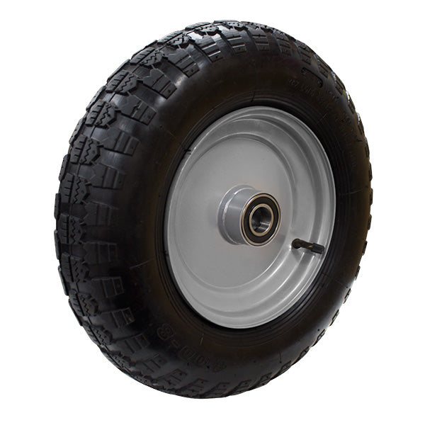 400mm Steel Centred Economy Pneumatic Wheel | 1″ Axle Diameter (PN1607-1FL)