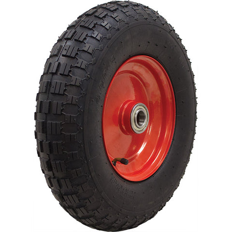 400mm Steel Centred Pneumatic Wheel | 1″ Axle Diameter (PN1608-1FL)