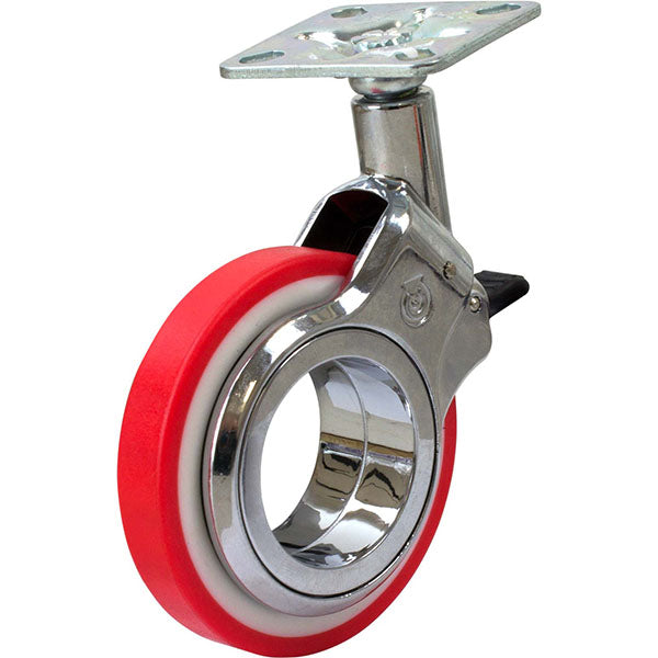 75mm Red Polyurethane Wheel Castor (S3040B)