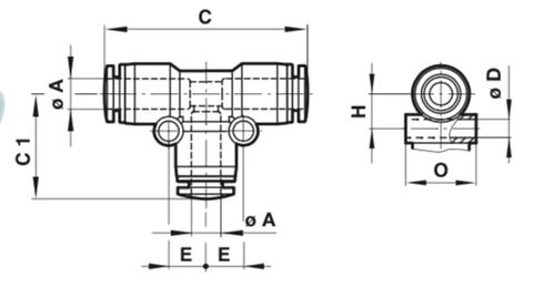 Union T Push In Fittings