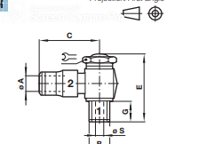Elbow banjo assembly, regulating-out BSP parallel 10K51