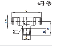 Tee adaptor, BSP taper 10165