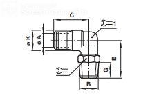 90o Swivel elbow adaptor, BSP taper 10147