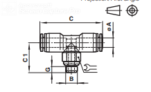 Swivel tee adaptor M0167, M0267