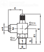 Elbow banjo assembly, regulating out BSPT taper 10T00