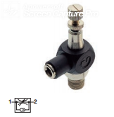 Elbow banjo assembly, regulating out BSPT taper 10TA0