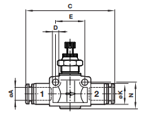 In-line and panel mounting flow control C00GP