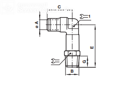 Extended swivel elbow adaptor, BSP taper 10154