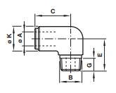 Elbow adaptor BSP taper thread