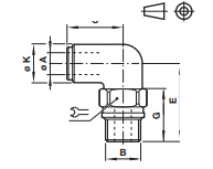 Universal hobbs elbow adaptor metric thread