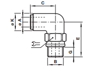 Swivel elbow adaptor BSP parallel thread