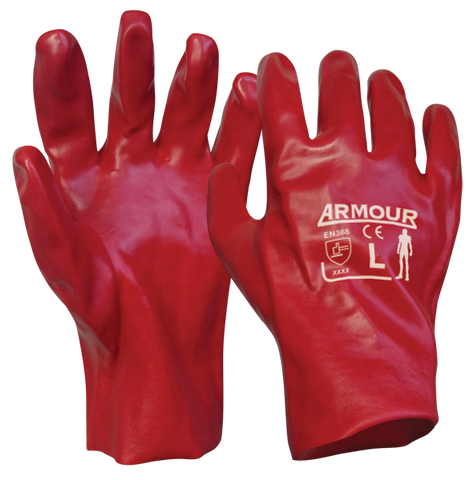Armour® Red PVC Gauntlet Glove - 27cm
