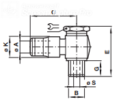 Elbow banjo assembly, non-regulating BSP parallel 10A51