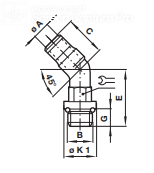 45o Swivel elbow adaptor, BSP parallel 10257