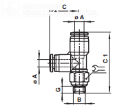 Swivel side tee adaptor M0168, M0268