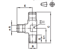 Fixed side tee adaptor, BSP taper 10175