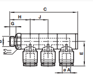 Triple branch adaptor C0C70