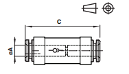 In-line non-return valve (Aluminium) C00GL