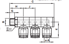 3x Swivel elbow adaptor C0H51