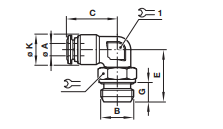 90o Swivel elbow adaptor, BSP parallel S0247