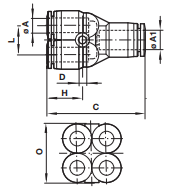 Quadruple stem reducer C0096