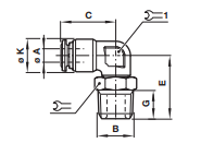 90o Swivel elbow adaptor, BSP taper S0147