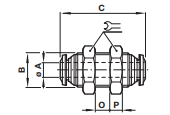 Bulkhead connector, tube to tube S0029