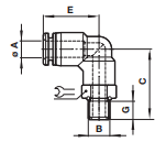 90° Swivel elbow adaptor C0247