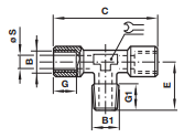 ISO G - ISO R Tee connector 15069