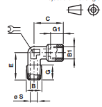 ISO G - ISO R Elbow connector 15043