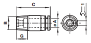 Straight adaptor (internal hex only) C012A, C022A