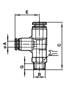 Swivel side tee adaptor C0168