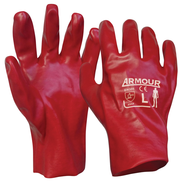 Armour® Red PVC Gauntlet Glove - 27cm