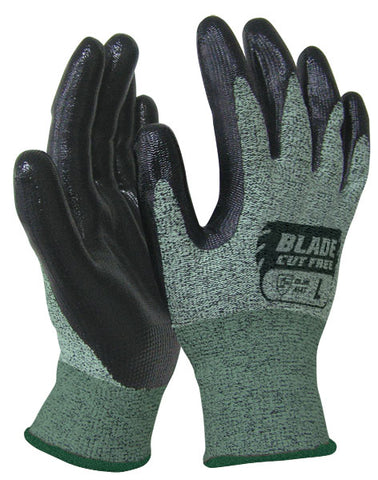 BLADE® Flat Nitrile Cut 5 Open Back Glove