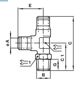 Swivel tee adaptor, BSP taper 10168