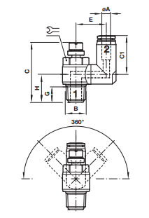 Swivel speed control (out) C0T56