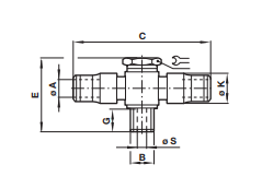 Tee banjo assembly, non-regulating parallel thread 10A71