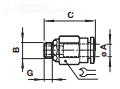 Straight adaptor (external hex only) M0125, M0225