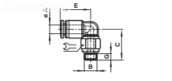 90° Swivel elbow adaptor M0147, M0247