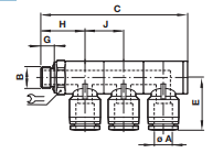 3x Swivel elbow adaptor C0C51