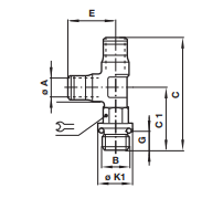 Swivel tee adaptor, BSP parallel 10268