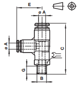 Swivel side tee adaptor C0268