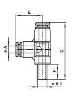 Stem side tee C0064 Unequal